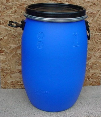 New 60 Litre Open Top Blue Plastic Drum