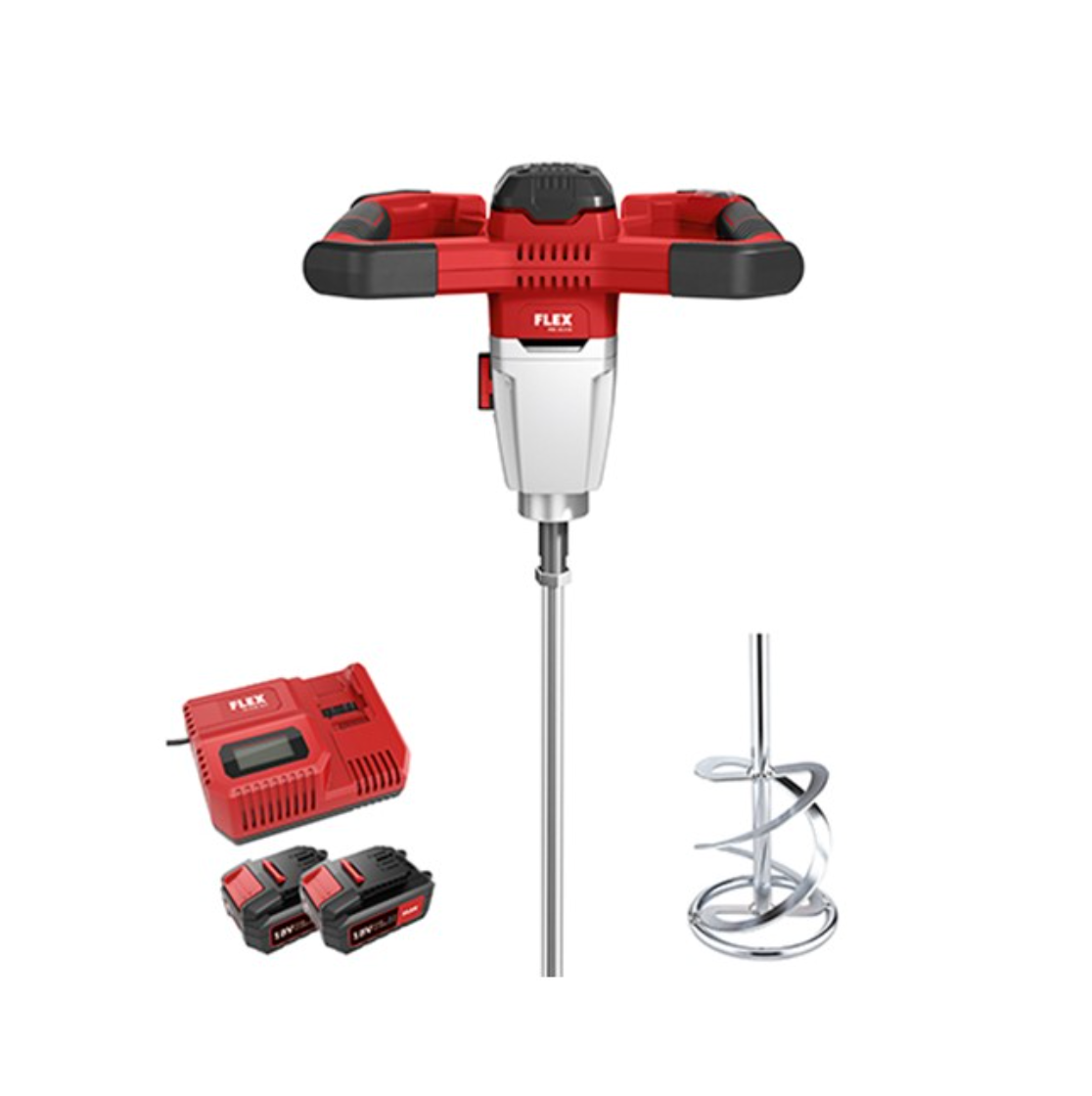FLEX | Mixer Set Brushless Cordless 18V with Paddle 2 x 5.0Ah Batteries & i-Charger | MXE 18.EC5.0SET