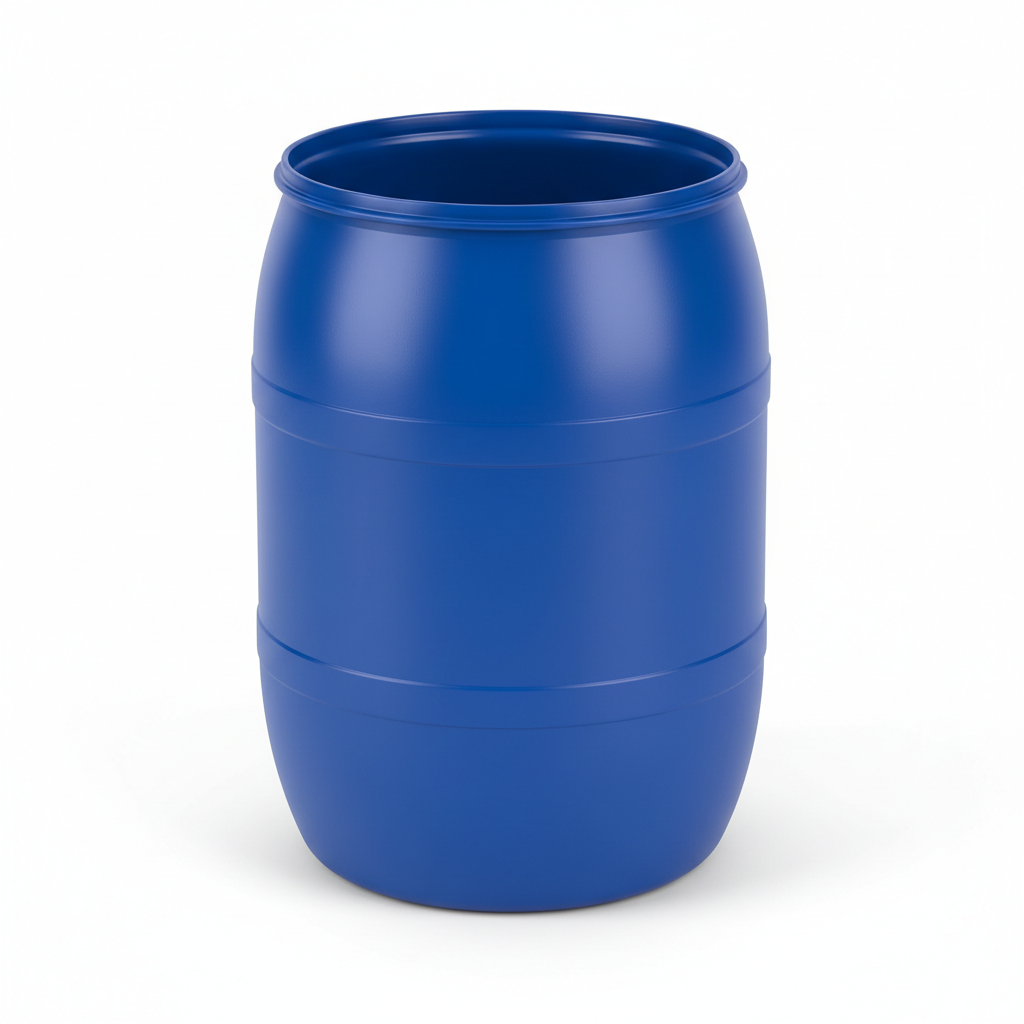 New 30 Litre Open Top Blue Plastic Drum