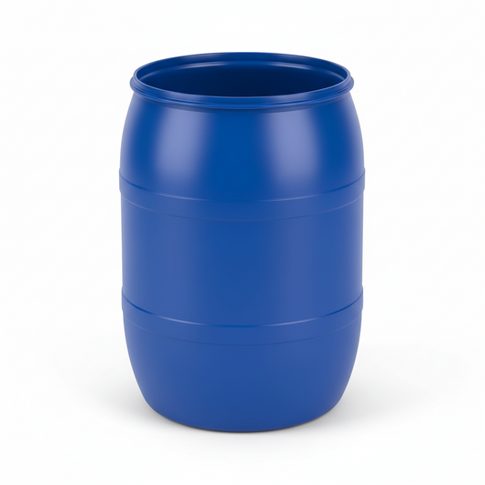 New 250 Litre Open Top Blue Plastic Drum