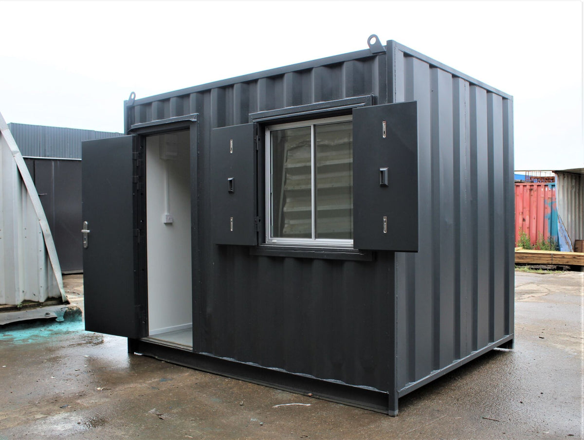 Black 10ft Flat Pack Containers