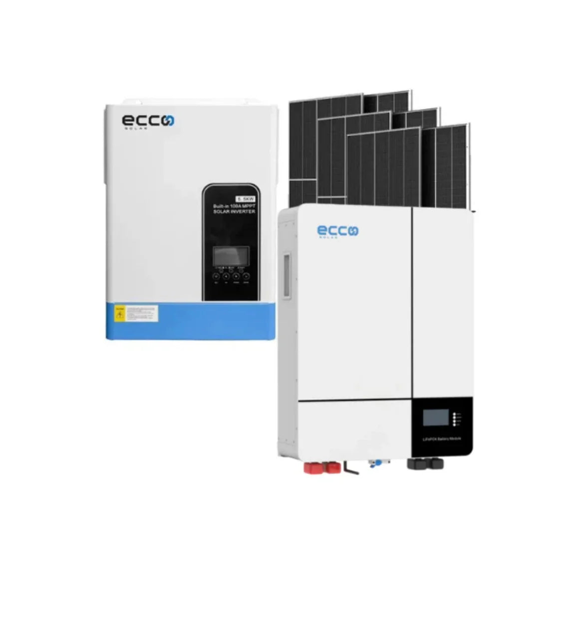 6.2KVA/6200W Ecco MPPT Combo 1 X 5.12 KWH AH Battery 6X 460W Mono Solar Panels Inverter Combo