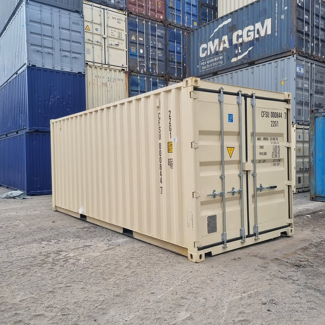 6m Storage Container / Spacious, Secure, Cream-Colored Unit