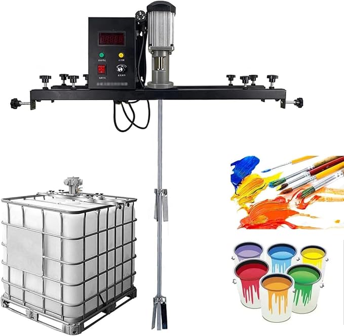 980W Electric Paint Mixer With 400mm Foldable Impeller, IBC Paint Mixer, 900mm Stainless Steel Stirring Rod, 720-1200mm Adjustable, For Stirring Paint, Coating, Glue, Cement