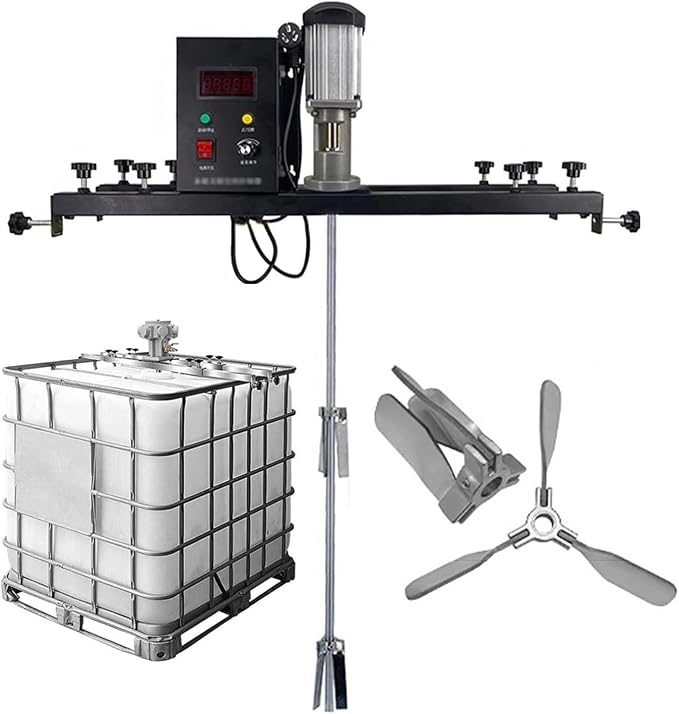 980W Electric Paint Mixer With 400mm Foldable Impeller, IBC Paint Mixer, 900mm Stainless Steel Stirring Rod, 720-1200mm Adjustable, For Stirring Paint, Coating, Glue, Cement