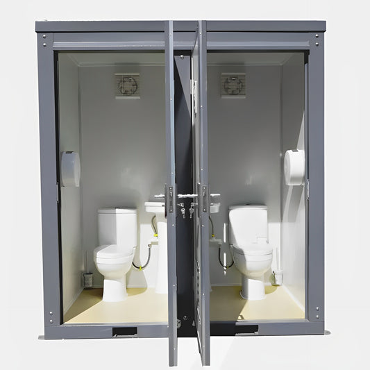 Dual Portable Toilet And Bathroom (Mobile Restroom w Sink 110V)