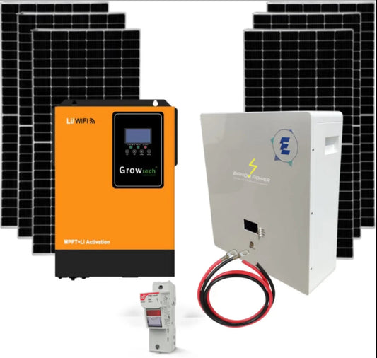 Growtech 5.5kW Hybrid Inverter Solar System Pure Sine Wave Inverter (With Battery)