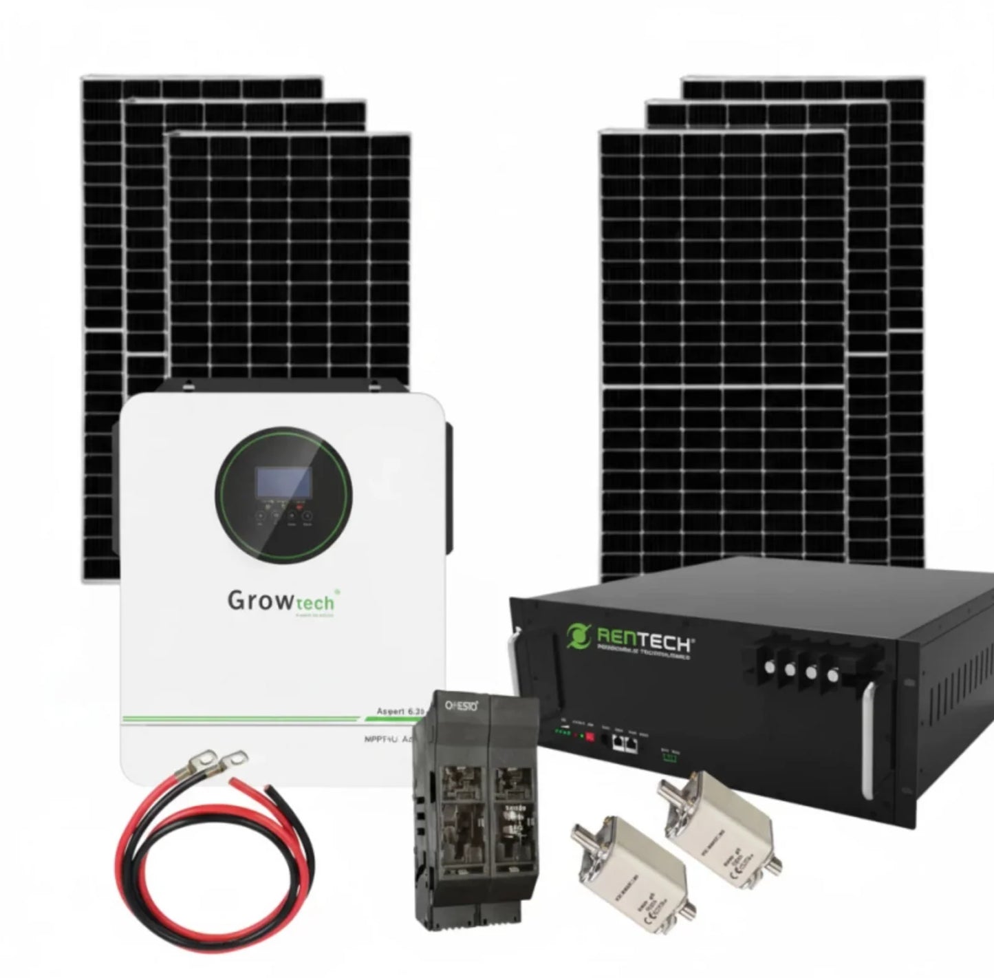 Growtech 6.2kW Solar System Pure Sine Wave Inverter (With Battery)