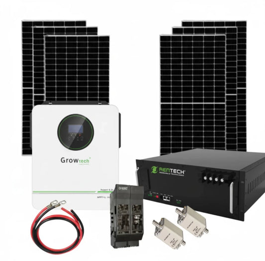 Growtech 6.2kW Solar System Pure Sine Wave Inverter (With Battery)