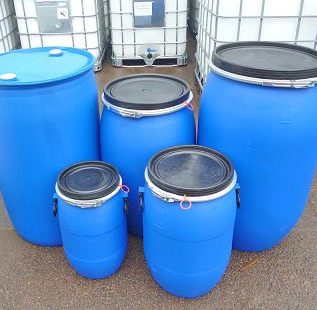 New 100 Litre Open Top Blue Plastic Drums
