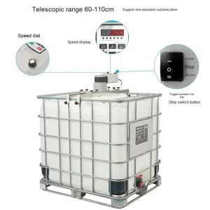 Steel IBC Electric Mixer – Horizontal Type for Food, Sauces, Tea & Chemicals
