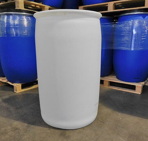 Used 210 Litre Close Top Blue Plastic Drum