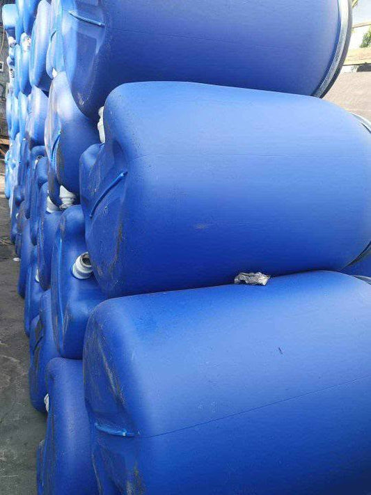 Used 300 Litre Open Top Blue Plastic Drum