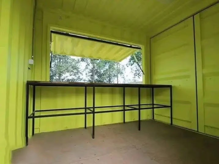 Yellow Shipping Container Kiosk / Portable Pop-Up Retail Space