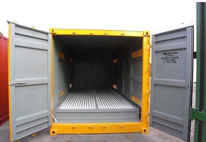 Yellow Shipping Container Secure and spacious storage solution
