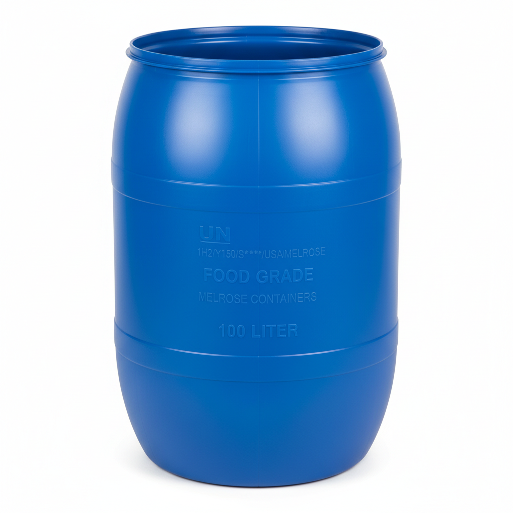 FOOD GRADE 100 Liter BRAND NEW UN Approved Open Top Blue Plastic