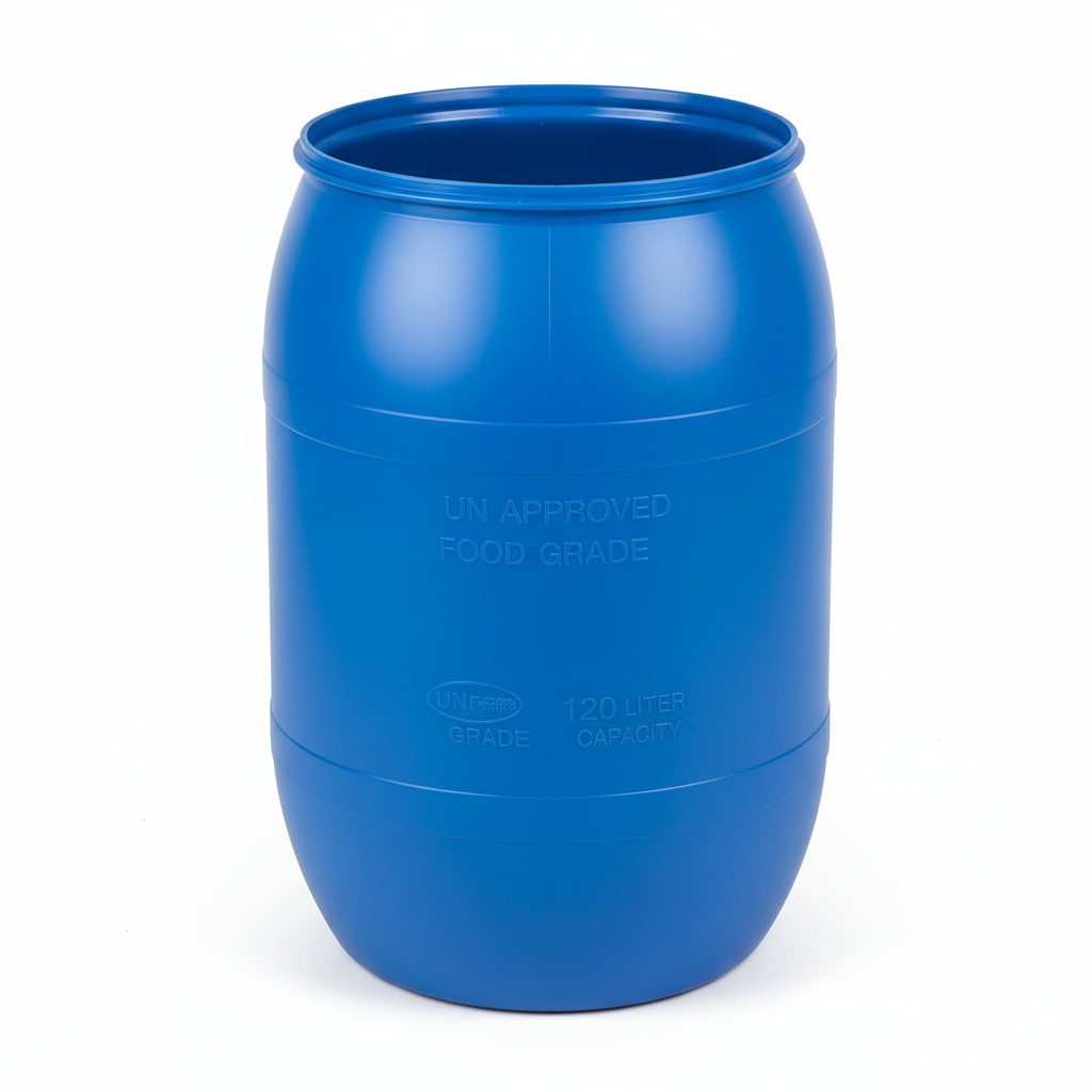 FOOD GRADE 120 Liter BRAND NEW UN Approved Open Top Blue Plastic