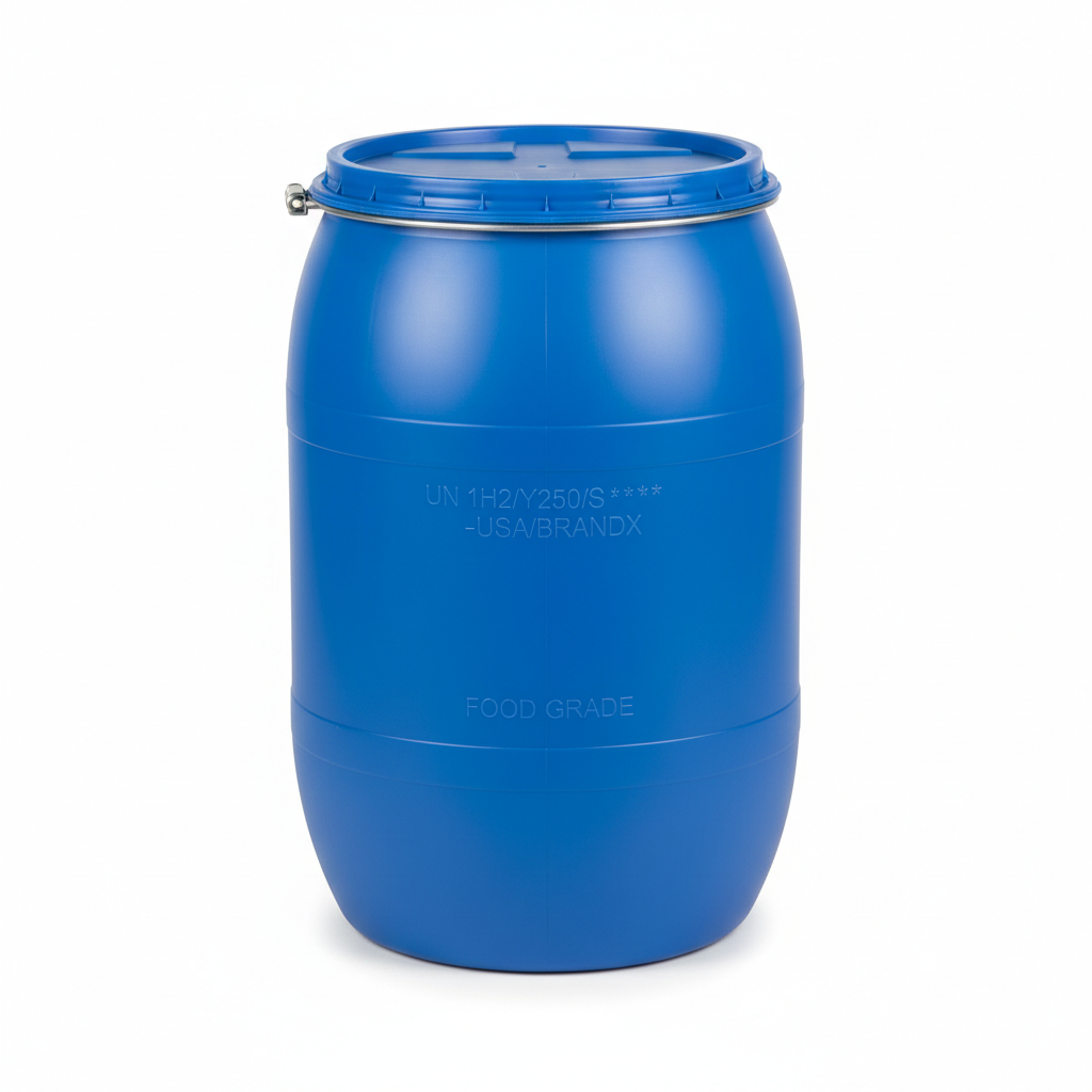 FOOD GRADE 250 Liter BRAND NEW UN Approved Open Top Blue Plastic