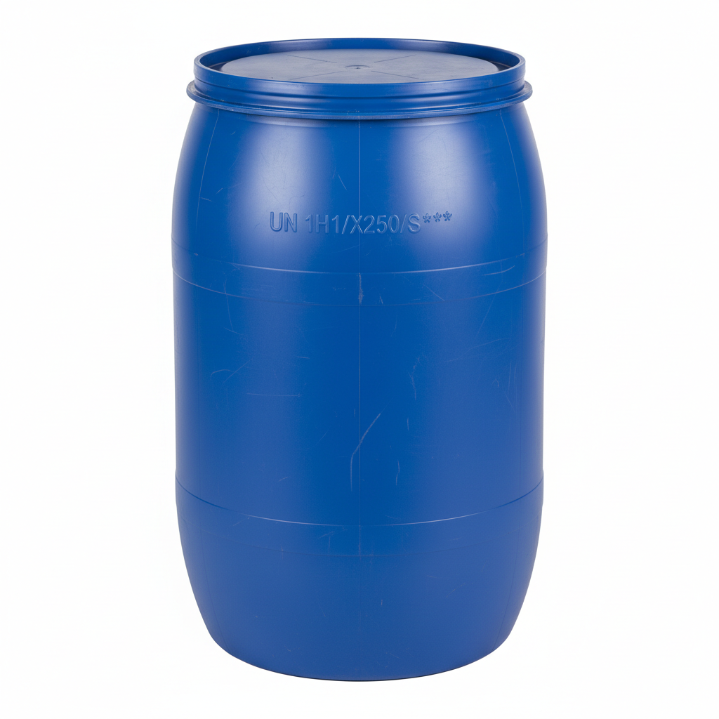 FOOD GRADE 250 Liter FAIRLY USED UN Approved Close Top Blue Drums