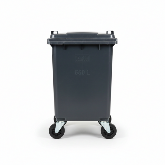 New KBM 550 Litre Plastic Four Wheelie Bin