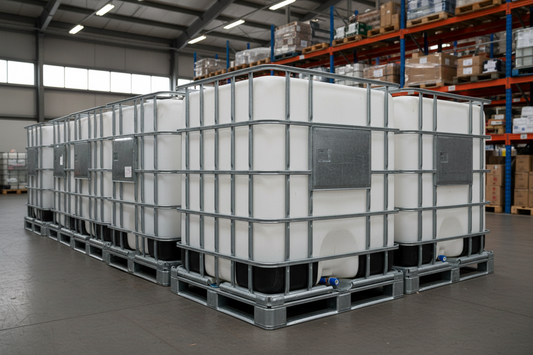 USED & CLEAN FOOD GRADE 1000 Liter IBC Tanks on Steel Pallets For Sale